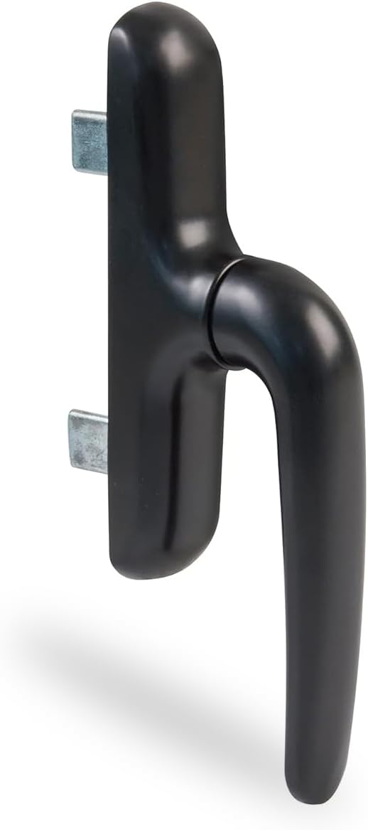 Amig - Poignée Pour Fenêtres Oscillo-battantes Avec Base En Aluminium Et Revêtement En PVC Noir Avec Vis Invisibles - 180 X 35 Mm - Hauteur 64 Mm - Sans Carré