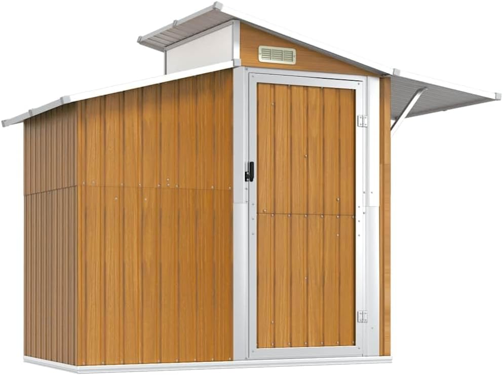 Abri De Jardin Vert 270x130x208,5 Cm En Acier Galvanisé, Rangement Extérieur Pour Outils, Équipements De Jardin Et Accessoires De Piscine