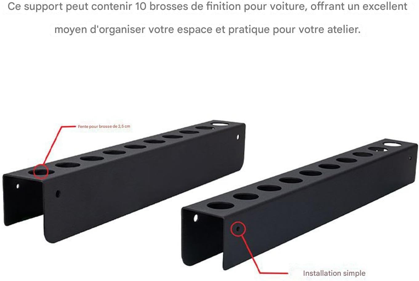 Générique Organisateur De Brosses Pour Nettoyer Voitures | Support Mural Pour Brosses De Détail - Fournitures D'Entretien Pour Espaces Intérieurs Extérieurs Véhicules Remises