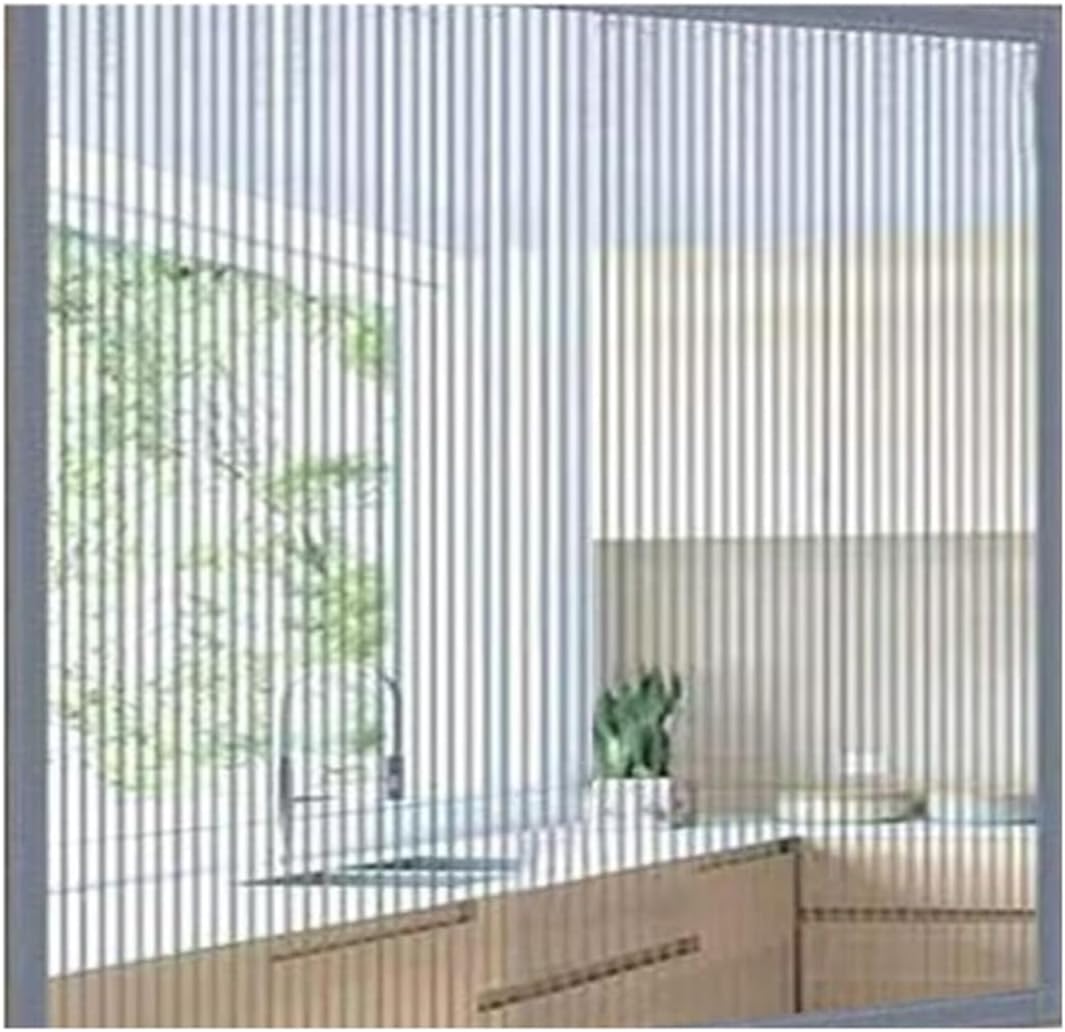Écran De Fenêtre Auto-adhésif En Maille Diamant Grise À Rayures Verticales, 1 Pièce, Sans Poinçonnage For Installer La Protection Contre Les Moustiques(Width90cm,Height150cm)