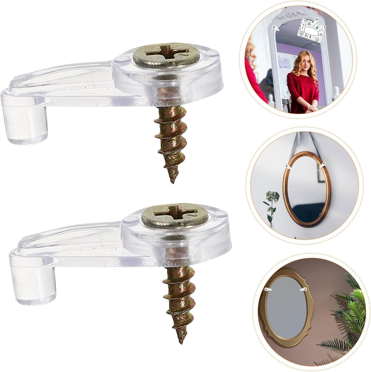 Angoily 60ensembles Support De Miroir Verre Avec Vis Clips De Fixation Pour Miroirs Et Portes De Placards Accessoires De Montage Pour Verre