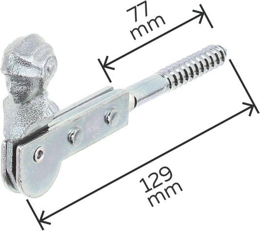 Alberts 845469 Shutter Stop | Shepherdess Head, Screw-On | Electro-Galvanized, Passivated Thick Film | 129 Mm | Kit Of 10