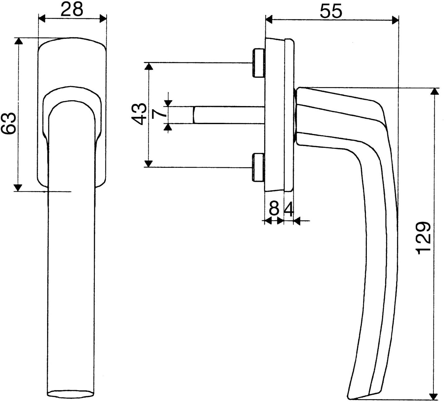 Maco Harmony 102202592 Window Handle Concealed Screws, Cams 12, VK 7 X 35, Anodised Silver