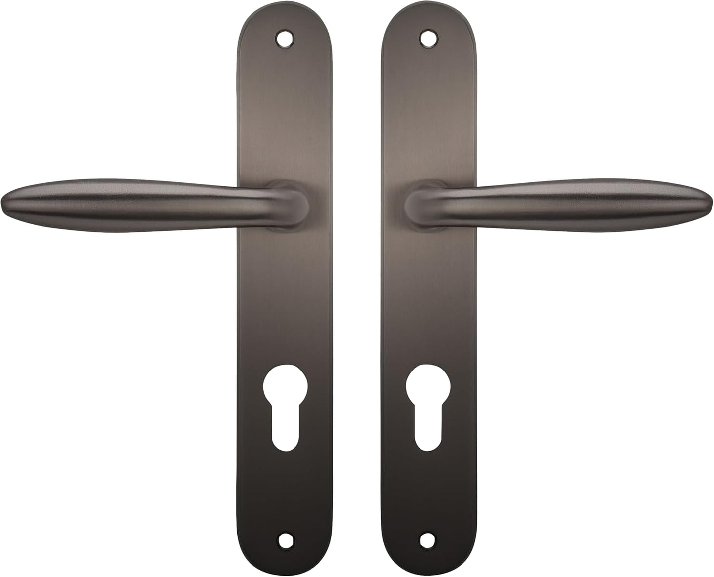 Bricard 984051 Ensemble Poignées Zamak Sur Plaque Esquisse Pour Porte D'Entrée (pour Cylindre Européen), Argent