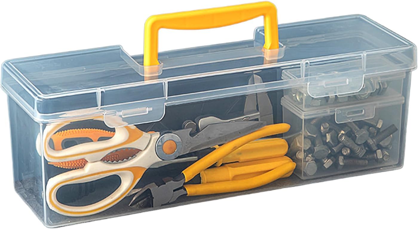 Boîte De Rangement D'outils, Organisateur De Stockage De Quincaillerie, Coffret De Rangement Transparent Avec Compartiments Pour Écrous Boulons Électronique Borne Marqueur Cliquet Pince Clé Et