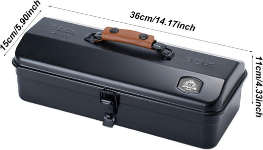 Boîte De Rangement En Métal Portable Portable, étui à Outils En Fer De Camping, Organisateur De Toit De Hanche, Poignée De Transport Robuste, Autocollants Bonus Inclus, Parfait Pour L'extérieur, L'équ