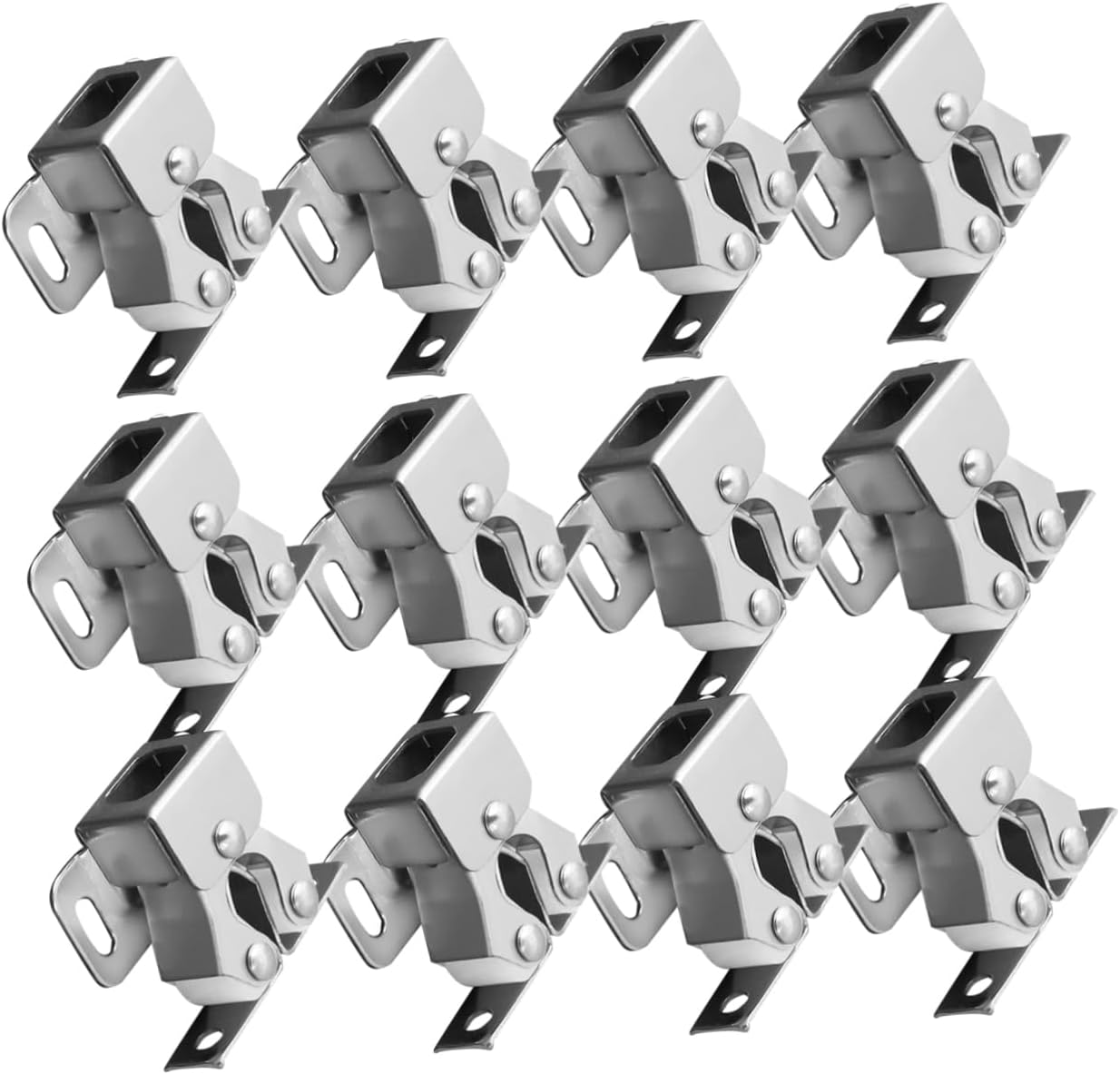 Jojofuny 48pièces Verrous à Doubles Inoxydable Pour Portes De Placard Et Meubles Installation Facile Et
