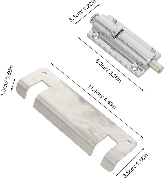 Healvian Serrure De Porte Coulissante En Acier Inoxydable Argenté, Montage Haut/bas, Design Moderne Minimaliste, Fonction Coulissante Fluide Pour Balcon Et Porte Patio