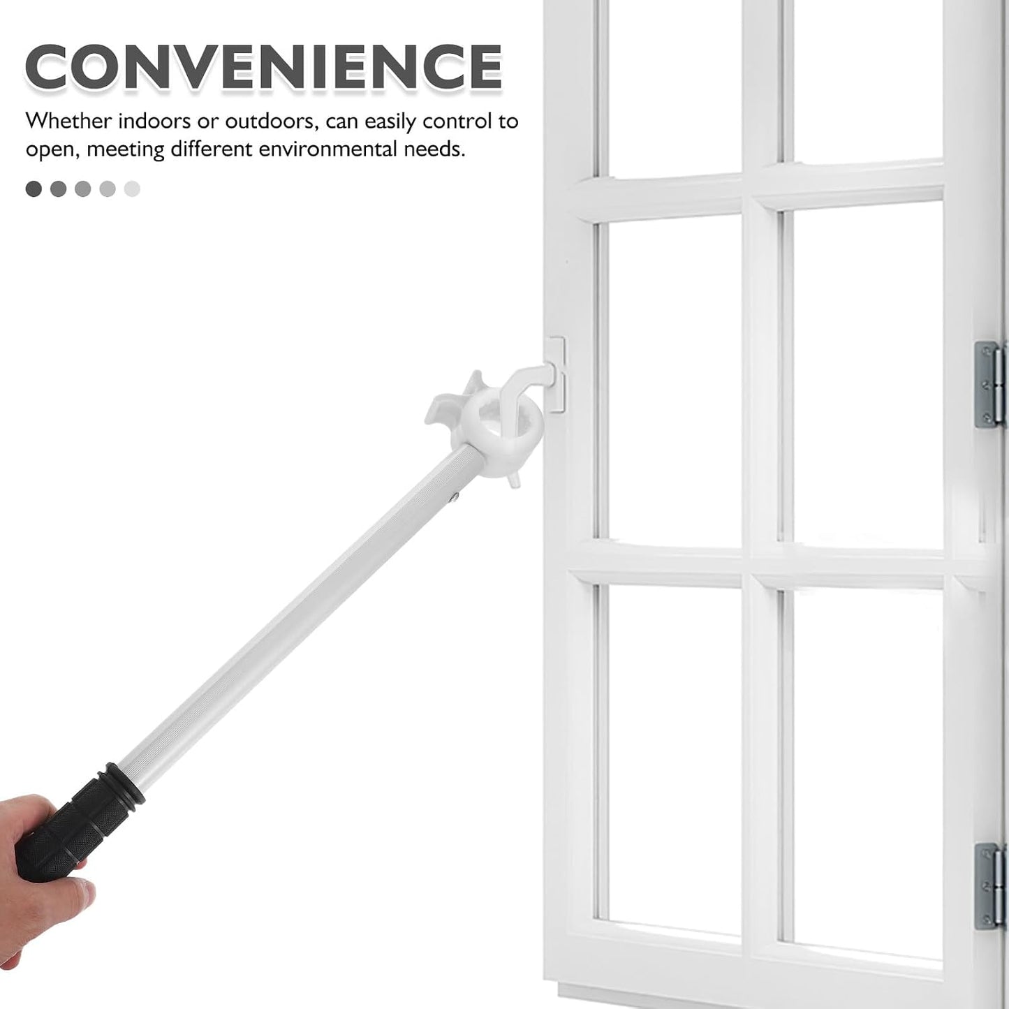 Jojofuny Tige Ouverture Fenêtre Haute En Alliage Aluminium, Barre Commande Tringle Auxiliaire Pour Stores, Adaptée à Fenêtres De Toit, Chambres, Salons Et Écoles