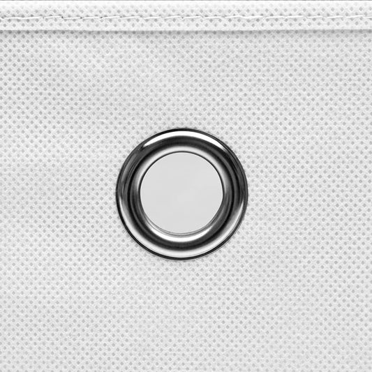 GENERIC Coffre De Rangement, Coffre De Rangement Pour Coussins D'extérieur, Coffres De Rangement D'extérieur Imperméables, 4 Pièces, Blanc, 32 X 32 X 32 Cm, Tissu