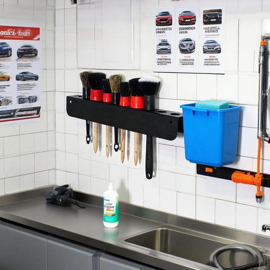Générique Organisateur De Brosses De Détail Auto | Support Mural Pour Brosses De Détail,Fournitures D'Entretien Pour Espaces Intérieurs Extérieurs Véhicules Remises