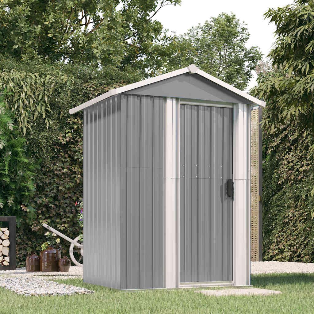 Abri à Outils Vert En Acier Galvanisé - 126 X 97,5 X 177 Cm - Verrouillable - Avec Espace De Rangement Pour Outils De Jardin, Vélo, Poubelle, Terrasse, Extérieur