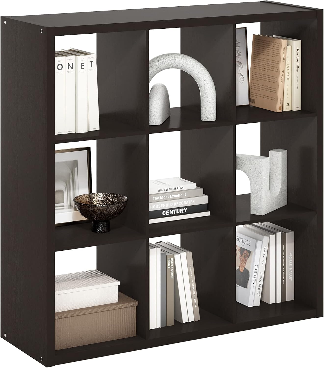 Furinno Cabine De Rangement Décorative à Dos Ouvert à 2 Cubes, Gris Clair
