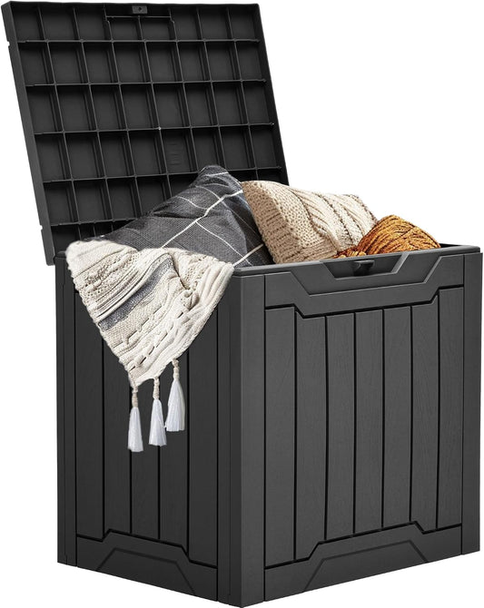 YITAHOME Boîte De Rangement D'extérieur En Résine De 100 Litres, Résistante à L'eau, Boîte De Rangement D'extérieur Pour Oreillers, Matériel De Jardin, Verrouillable En Toute Sécurité, Noir