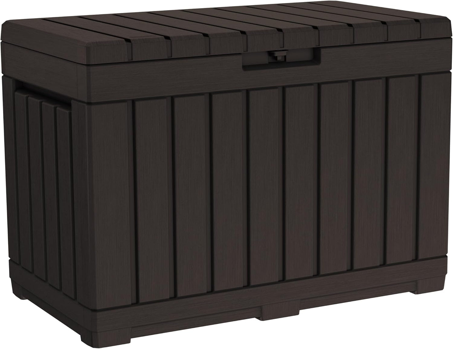 Keter Kentwood Boîte De Terrasse En Résine De 157 Litres - Organisation Et Rangement Pour Coussins De Terrasse, Coussins Décoratifs Et Outils De Jardin, Gris Foncé