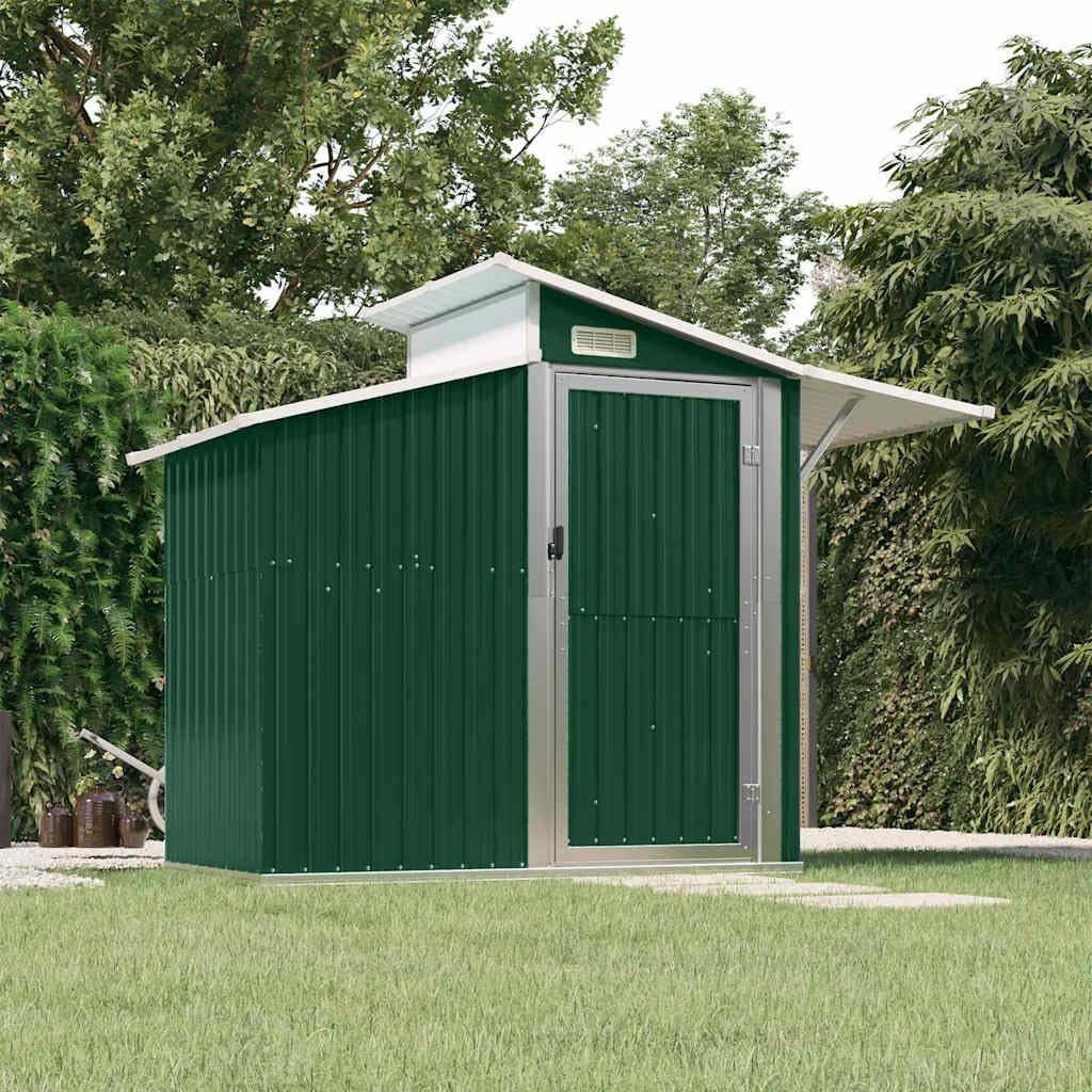 Abri à Outils Anthracite En Acier Galvanisé - 270 X 130 X 208,5 Cm - Verrouillable - Avec Ventilation Et Toit Transparent - Pour Abri De Jardin, Garage à Vélo, Rangement D'outils