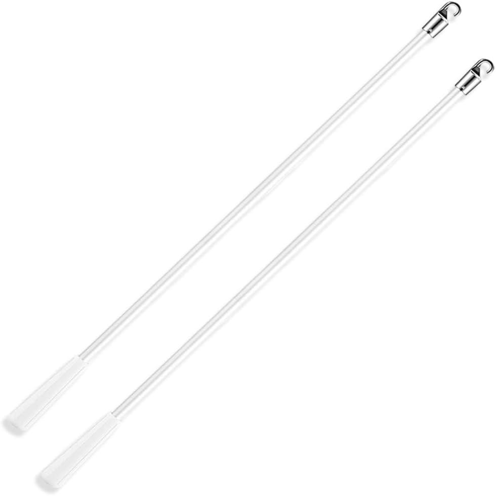  CREATCABIN Lot De 2 Baguettes De Rechange Pour Stores Vénitiens De 30,5 Cm Avec Crochet Pour Fenêtre Vénitienne, Tige Blanche Avec Poignée Pour Réparer Les Pièces Manquantes Du Volet De Fenêtre