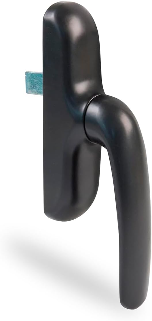  Amig - Poignée Pour Fenêtres Oscillo-battantes Avec Base En Aluminium Et Revêtement En PVC Noir Avec Vis Invisibles - 180 X 35 Mm - Hauteur 64 Mm - Sans Carré