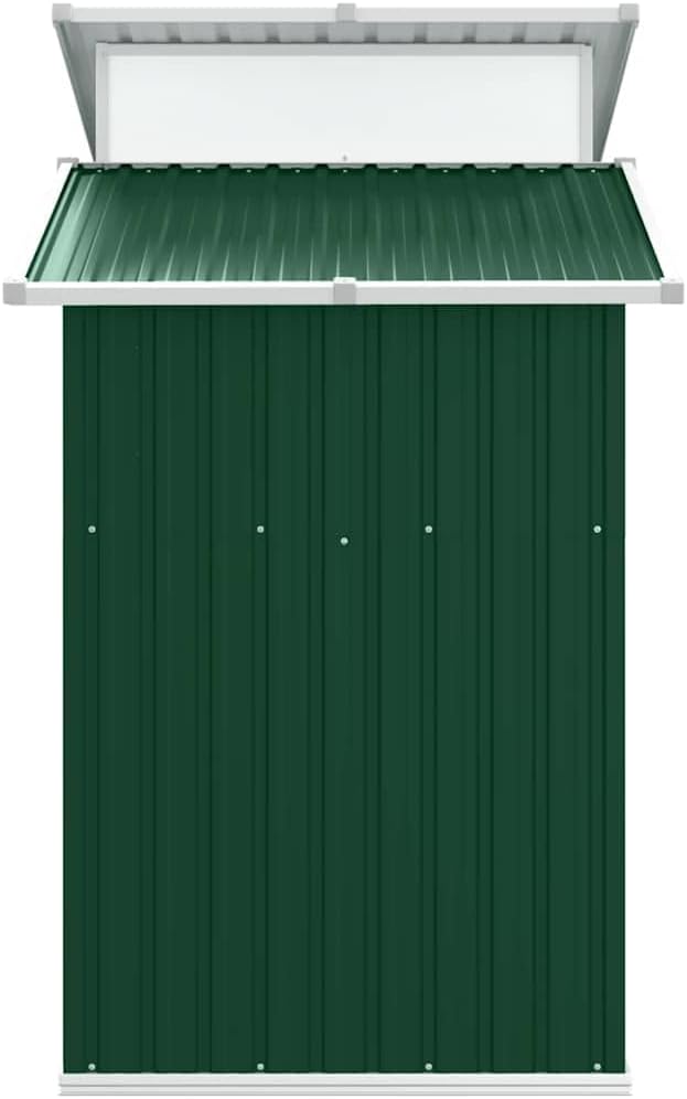  Abri De Jardin Vert En Métal Galvanisé 270x130x208,5 Cm Avec Porte, Aération Et Panneau PC, Rangement Spacieux Pour Outils, Tondeuse, Vélo, Mobilier Extérieur Et Matériel De Jardin