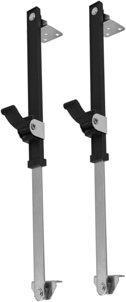  Gatuida Loquet De Fenêtre à Battant Télescopique 2 Pièces Compas De Fenêtre En Aluminium Noir Dispositif De Réglage Anti-Vent Butée Ajustable Et Bois Limiter Sécurité Pour Maison
