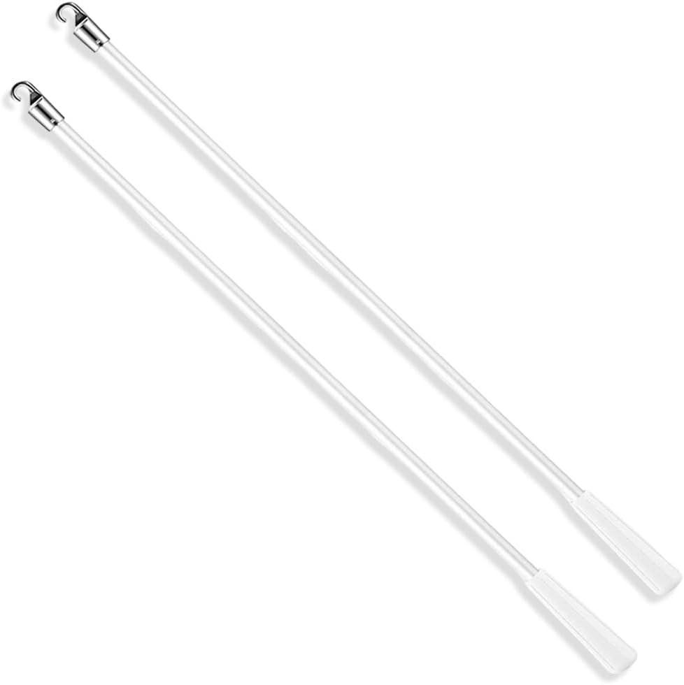  CREATCABIN Lot De 2 Baguettes De Rechange Pour Stores Vénitiens De 30,5 Cm Avec Crochet Pour Fenêtre Vénitienne, Tige Blanche Avec Poignée Pour Réparer Les Pièces Manquantes Du Volet De Fenêtre