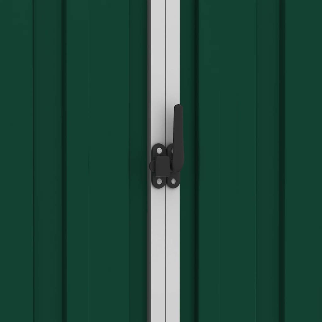  Abri De Jardin Vert En Métal Galvanisé 205x129x183 Cm, Cabanon De Rangement Pour Outils Et Mobilier Extérieur Avec Ventilation Et Portes Doubles