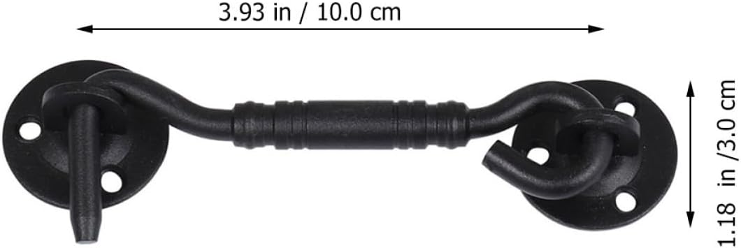  OUNONA Loquet à Crochet En Acier Inoxydable Mat Noir Serrure De Sécurité Pour Porte De Grange Et Fenêtre Verrouillage Solide Pour Portail Coulissant Quincaillerie De Fenêtre