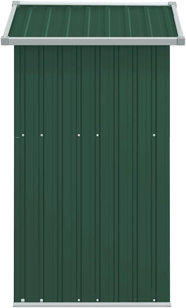  Abri De Jardin Vert 126x97,5x177 Cm En Acier Galvanisé, Abri De Rangement Extérieur Spacieux Avec Porte Coulissante Et Poignée Pratique Pour Outils De Jardin, équipement