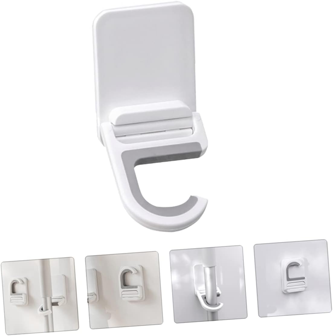  Angoily 9 Pieces Hook For Wall Mop Holder White Wall Clip Silica Gel No Punching