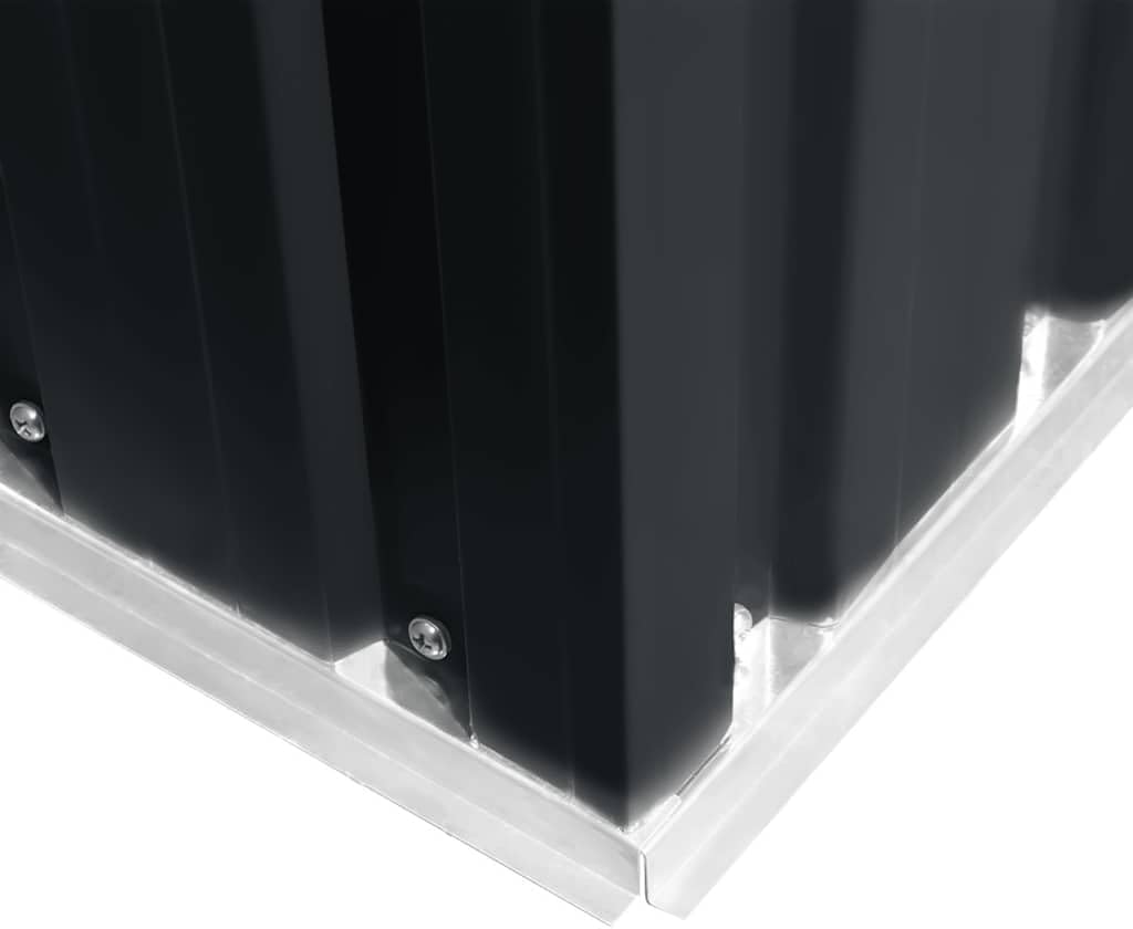  Abri De Rangement Extérieur En Métal Anthracite 257x205x178 Cm, Abri De Jardin Outillage Avec Doubles Portes Coulissantes Et 4 Aérations, Acier Galvanisé Résistant à La Corrosion