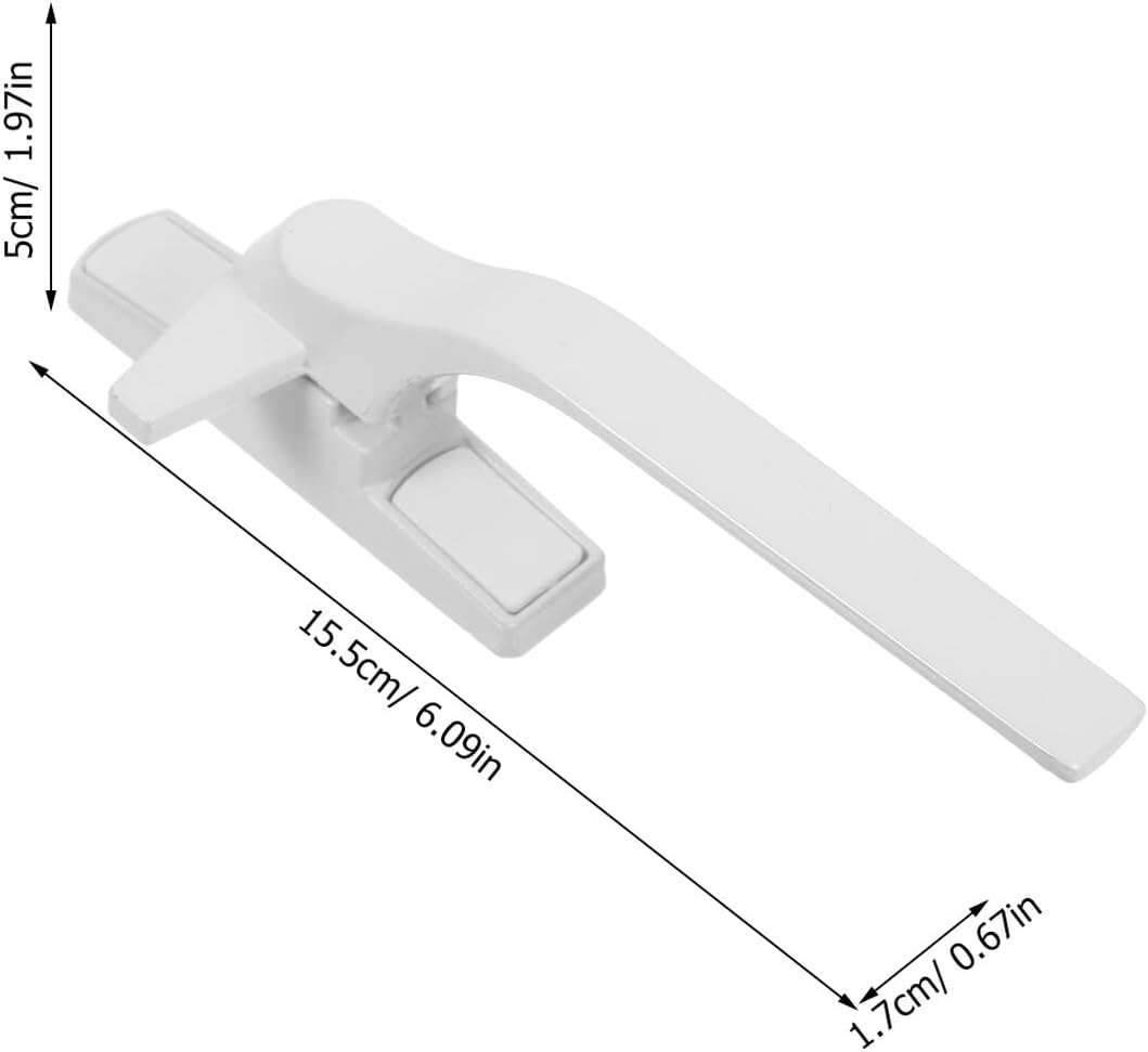  Angoily Set Of 2 White Straight Casement Window Handles Sliding Handle Exterior Ergonomic Lock Secure Lock Hardware Accessories For Door And Window