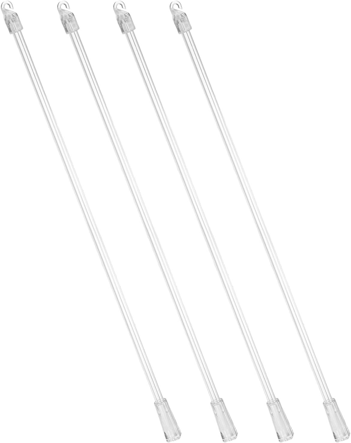  Sourcing Map Lot De 4 Baguettes De Rechange Transparentes De 38,1 Cm Avec Crochet Et Poignée, En Acrylique Transparent Pour Fenêtre