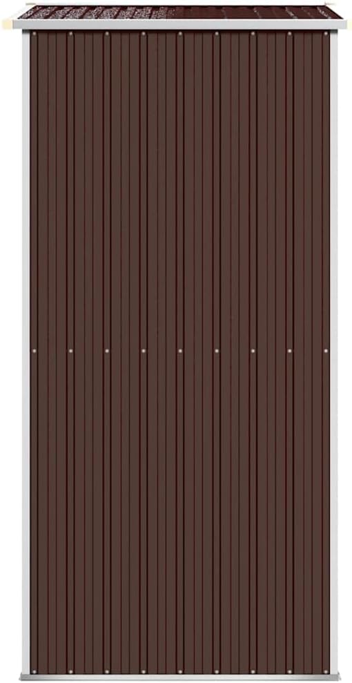  Abri De Jardin Marron Foncé 192x108x223 Cm En Acier Galvanisé, Rangement Extérieur Spacieux Pour Outils De Jardin, équipement De Piscine Et Accessoires, Avec Porte Coulissante