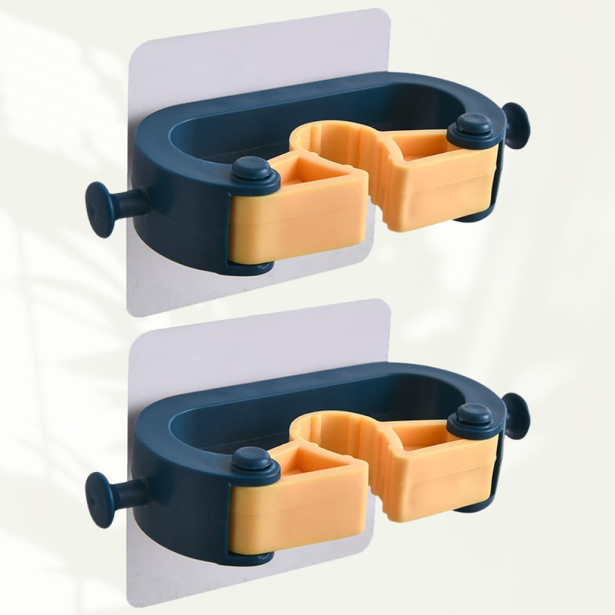  Jojofuny Porte-balai Mural 2pcs En Abs Bleu Sans Perçage, Résistant à L'usure, Organisateur De Balais Cuisine Et Garage