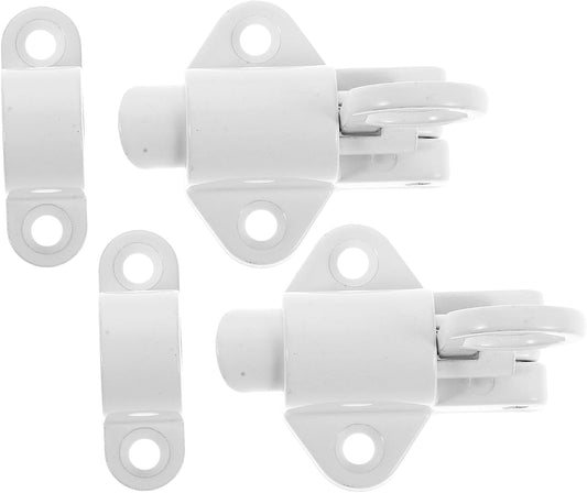  Angoily Lot De 2 Verrous Coulissants Automatiques En Alliage D'aluminium Blanc, Loquets à Ressort Résistants Pour Trappes De Grenier, Fenêtres Et Portails, Verrouillage Sécurisé