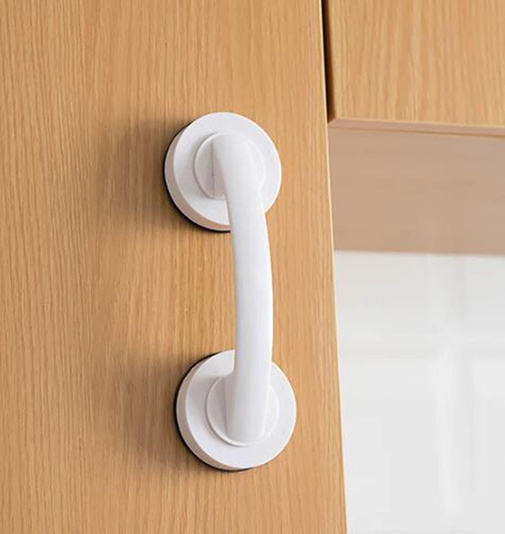  KAFENDA Grandes Poignées De Porte Et De Fenêtre En Verre, Portes Coulissantes De Salle De Bain, Armoires, Poignées Sans Trou, Poignées De Réfrigérateur, Barres D'appui De Douche (blanche)