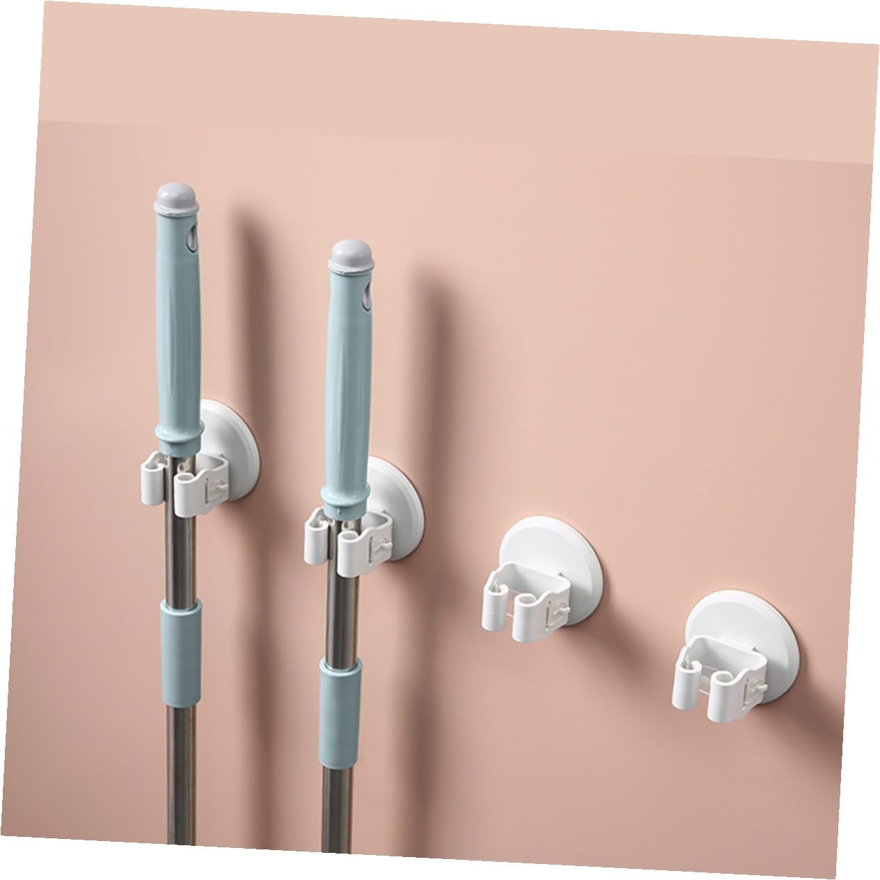  Toyvian Porte-Balai Mural 3 Pièces En ABS, Clips Antidérapants Adhésif Sans Traces, Pour Salle De Bain Et Balcon