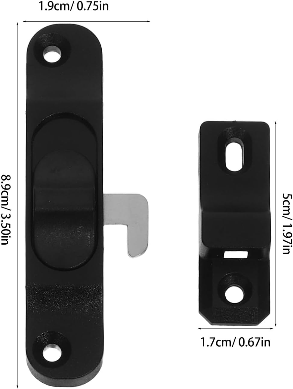  Angoily 2 Pièces Loquet De Sécurité Pour Porte Coulissante Verrou Plastique Pour Moustiquaire Et Fenêtre Verrouillage Anti-intrusion Pour Porte Patio Et Fenêtre Coulissante Facile à