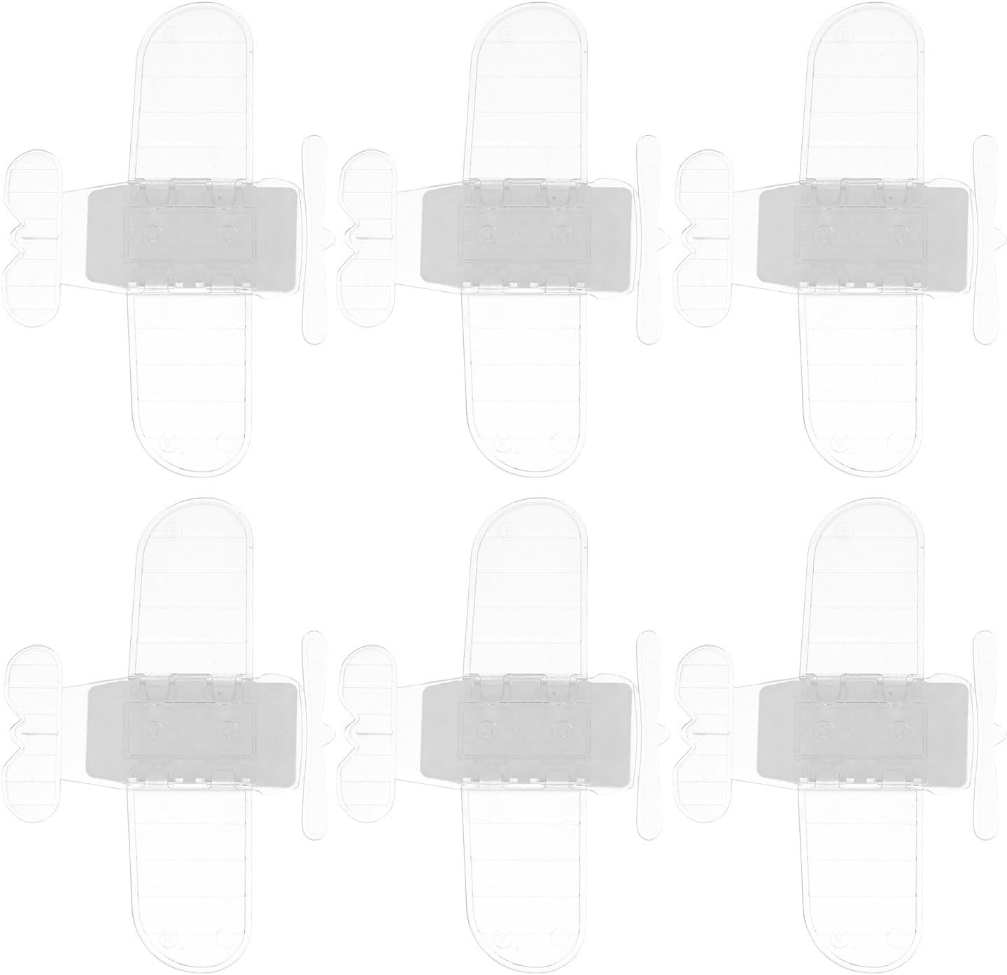  Jojofuny Lot De 6 Verrous De Fenêtre En Métal Et Pvc, Modèle Avion, Installation Sans Perçage, Pour Portes Coulissantes Et Armoires à Usage Domestique
