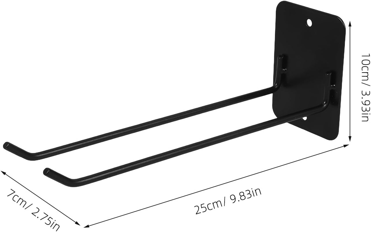 Toyvian Crochets D'organisation D'outils Muraux En Fer Noir 2 Pièces Pour Rangement Multifonctionnel De Pelles Et Outils Garages Installation Facile