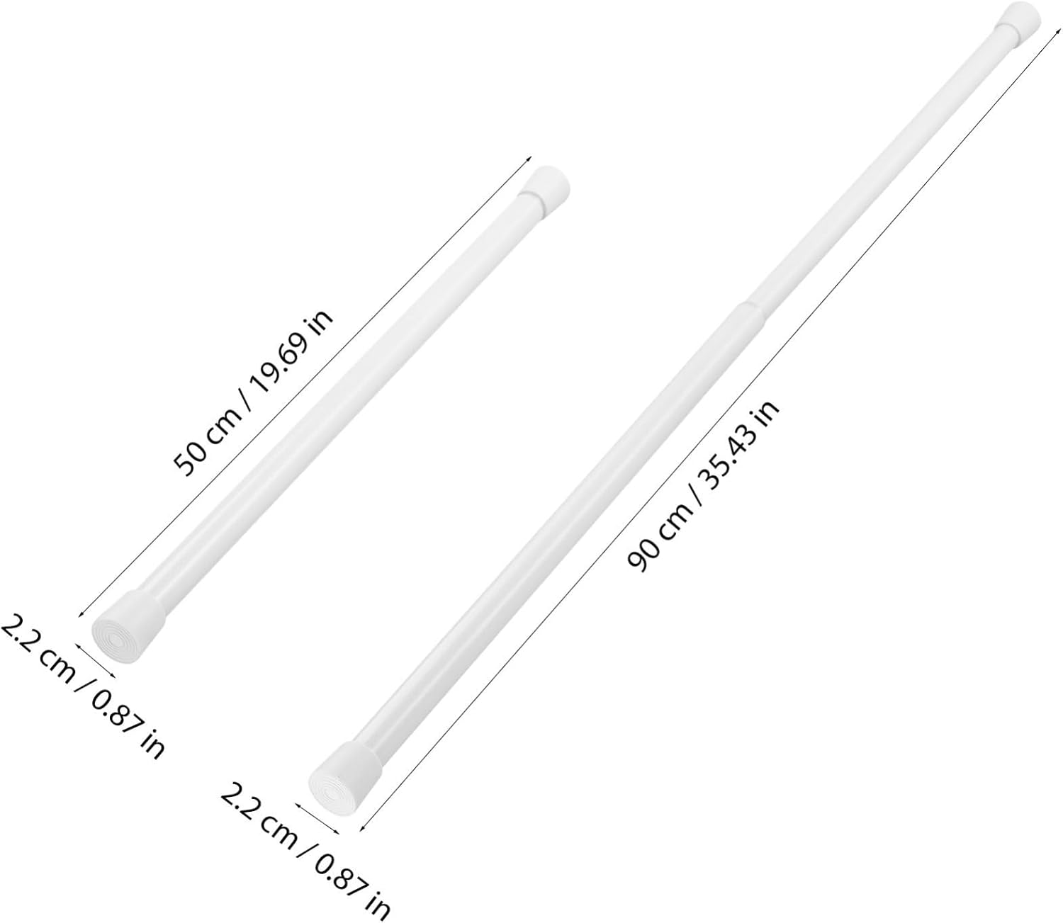  Angoily 3pièces Lot De Tringles à Rideaux Télescopiques Barres De Tension Réglables Pour Fenêtres Et Portes Sans Perçage