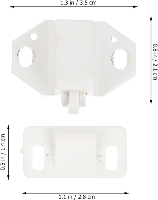  Healvian Sets De Loquets De Porte Lot De 10 En Plastique Blanc Texture Ferme Résistante Pour Meubles Et Portes Pour Bibliothèque Et Placard