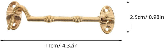  Angoily Lot De 2 Set De Loquets à Crochet En Laiton Épais 10,5 Cm, Verrou Robuste Pour Portes Et Fenêtres Intérieures, Anti-vent, Pour Remplacement Et Protection Les Courants D’air,