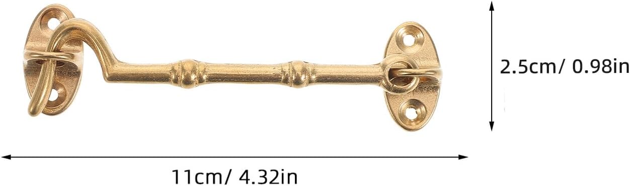  2 Pieces Heavy Duty Brass Door Latch Hook And Eye For Cabin Doors And Windows Wear Resistant And Easy To Install Hanging Hardware Lock