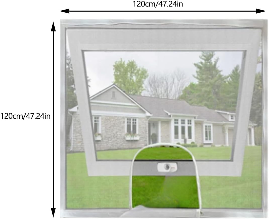  Filet De Ventilation Personnalisable Pour Fenêtre Facile à Installer Avec Fermetures éclair - Design D'ouverture En Fibre De Verre - Filet De Ventilation - Outil D'installation Pour La Maison - Blanc