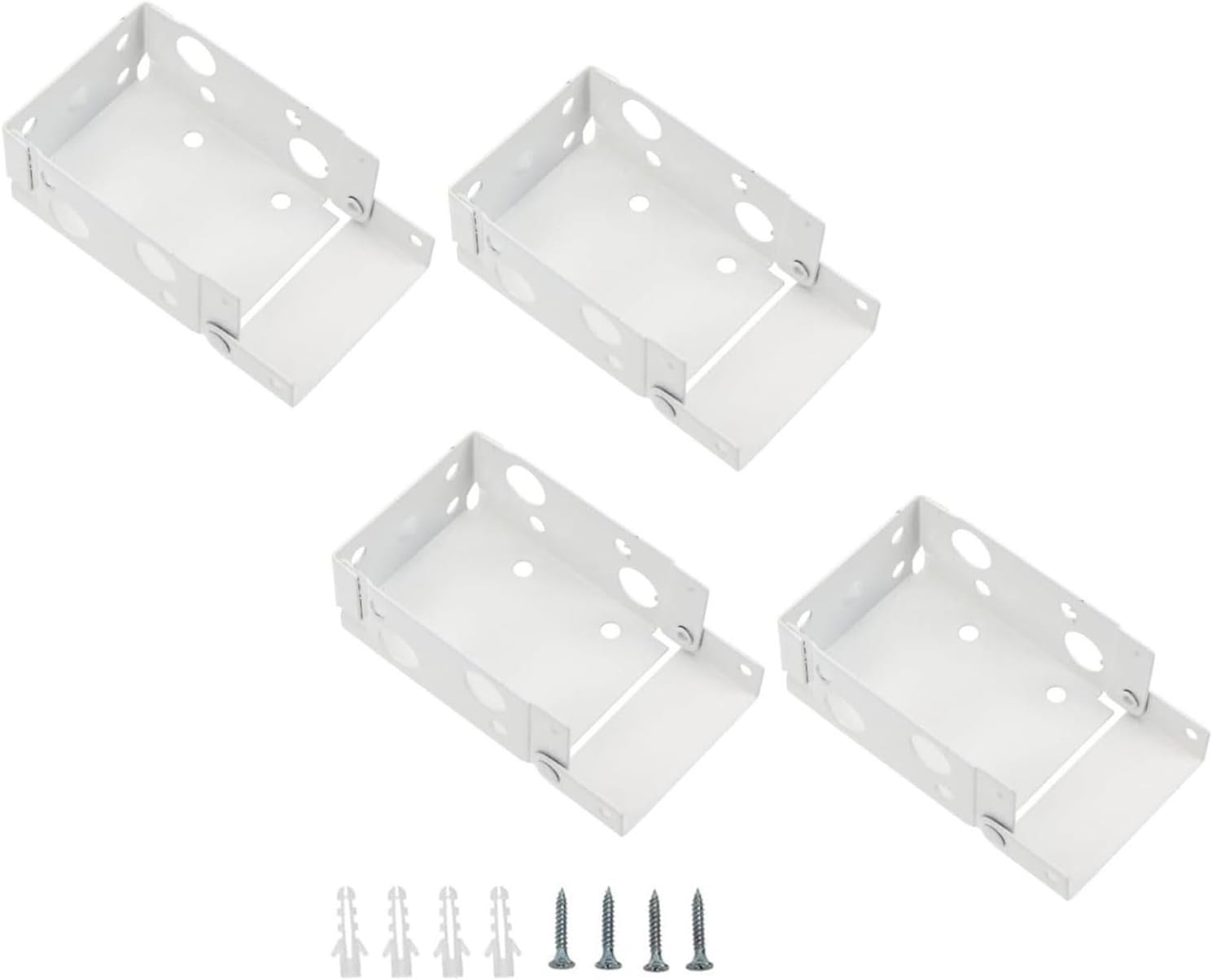  Supports De Traitements De Fenêtre Blancs, Matériel De Rideau De Fenêtre Pour Une Installation Facile Et Une Durabilité Stable, Supports De Coulissant 4 Pièces