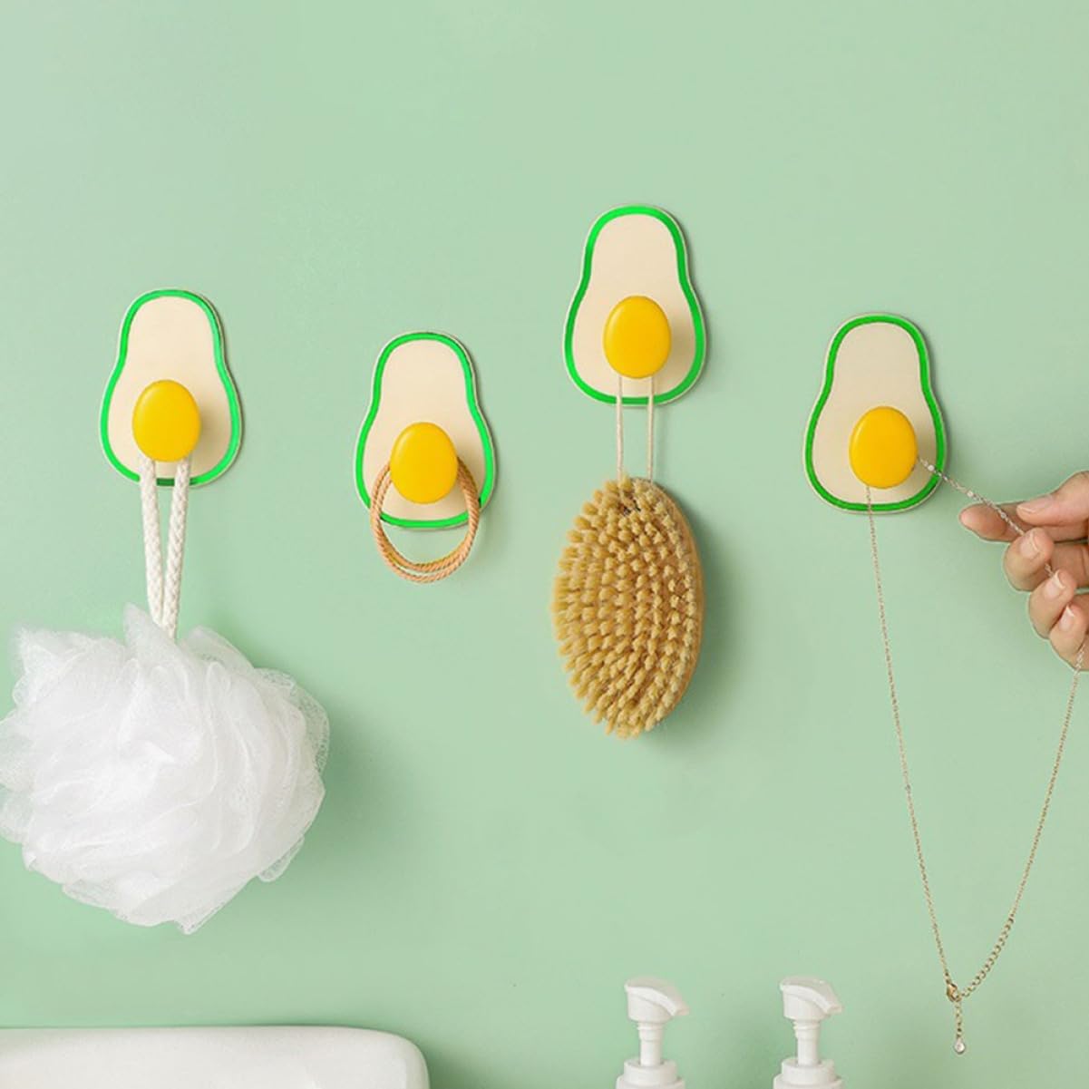  Jojofuny 8pièces Muraux Autocollants Avocat Lot De Adhésifs Pour Salle De Bain Cuisine Et Rangement Sans Perçage Et Facile à Installer