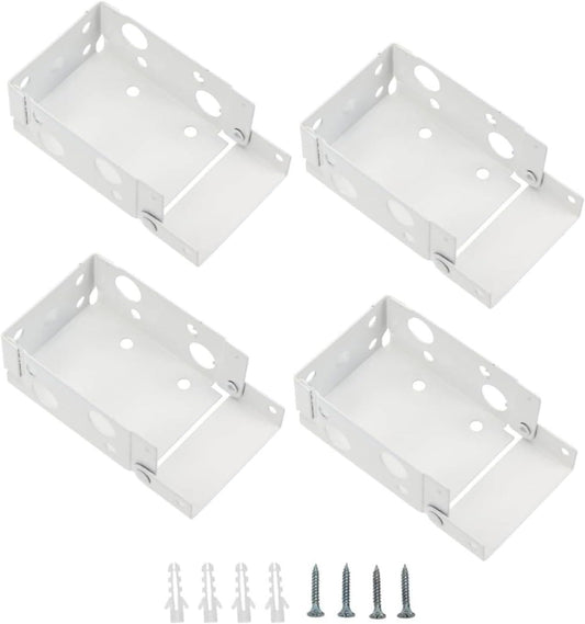  Supports De Traitements De Fenêtre Blancs, Matériel De Rideau De Fenêtre Pour Une Installation Facile Et Une Durabilité Stable, Supports De Coulissant 4 Pièces