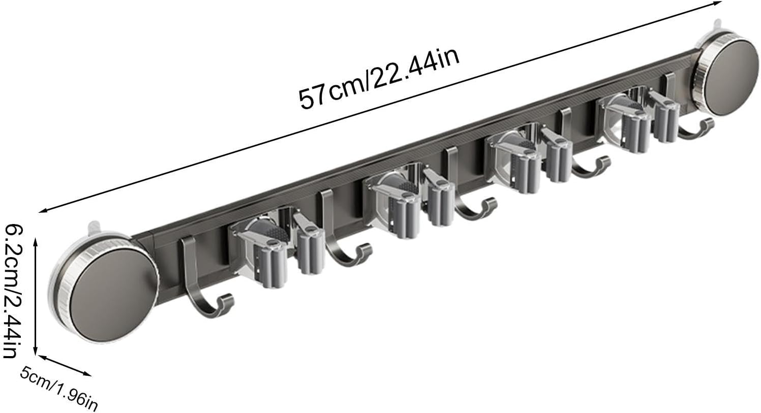  Support Pour Balais Et Serpillères | Support Renforcé Robuste Et Inoxydable - Organisateur D'Outils De Nettoyage Domestique | Pour Maison, Bureau, Appartement, Chambre, Salon Et Salle De Bain