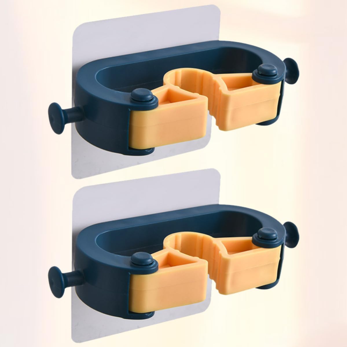  Jojofuny Porte-balai Mural 2pcs En Abs Bleu Sans Perçage, Résistant à L'usure, Organisateur De Balais Cuisine Et Garage